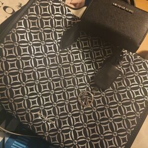 Michael Kors Black and Silver Tote Bag
